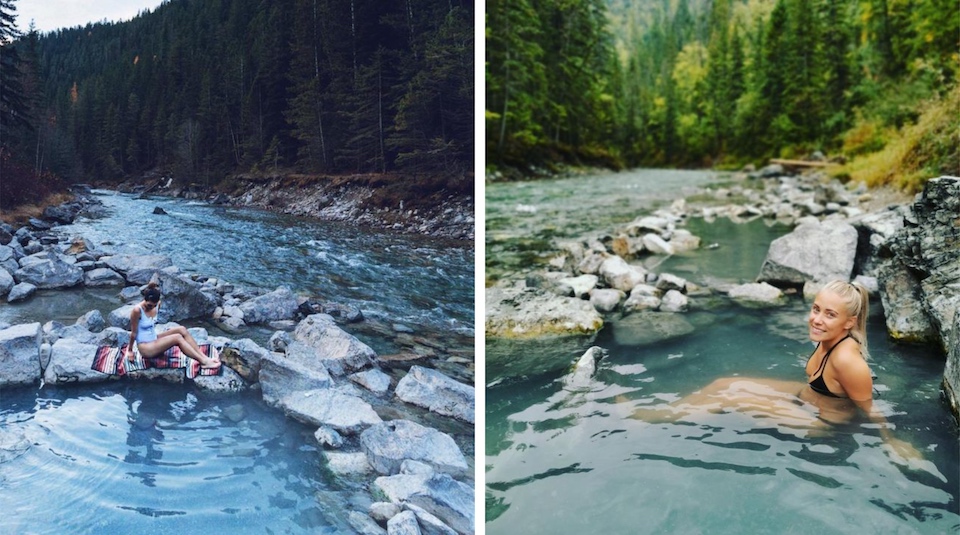 Lussier Hot Springs - natural hot springs are tucked away beside the Lussier River in Whiteswan Provincial Park